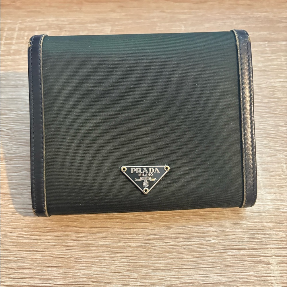 Vintage Prada Tessuto Nylon Wallet Dark Green